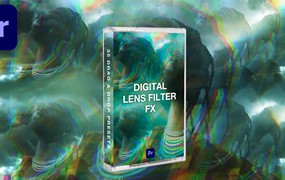 TinyTapes 35种复古数字梦幻迷幻扭曲棱镜折射镜头滤镜效果包PR预设 DIGITAL LENS FILTER FX