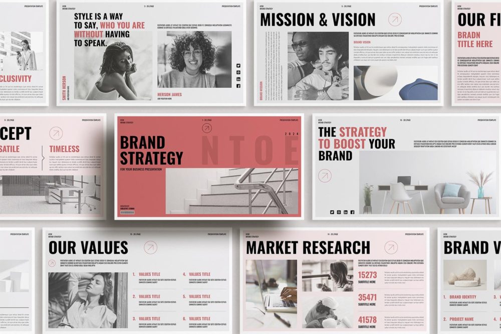 现代简约品牌营销策划提案简报设计ppt模版 Brand Strategy PowerPoint Presentation Template , 第1张