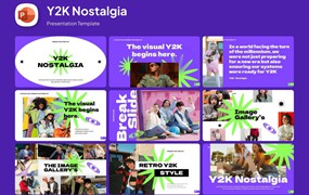 现代复古美学Y2K品牌营销策划演示文稿设计ppt模版 Y2K Retro Nostalgia PowerPoint