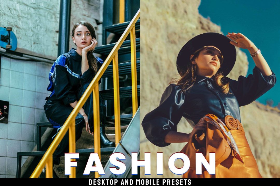 10组时尚复古暖色调旅行肖像街头摄影照片调色Lightroom预设 Fashion – Desktop and Mobile Presets , 第1张