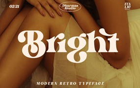 现代复古标题徽标Logo设计衬线英文字体素材 Bright – Dharmas Studio