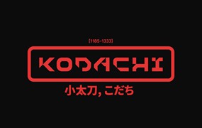 科技未来赛博朋克日式小太刀机能机甲西文海报平面设计标题Logo排版装饰字体