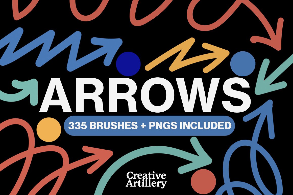 335款箭头符号手绘涂鸦PS印章笔刷PNG元素套装 Arrows Brush . 第1张