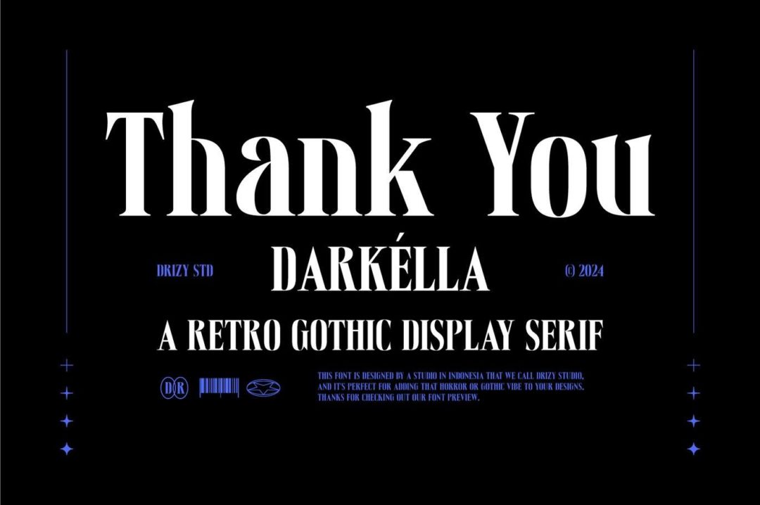 优雅复古哥特式品牌海报邀请函设计衬线英文字体安装包 Darkella – Retro Gothic Display Serif Font , 第10张