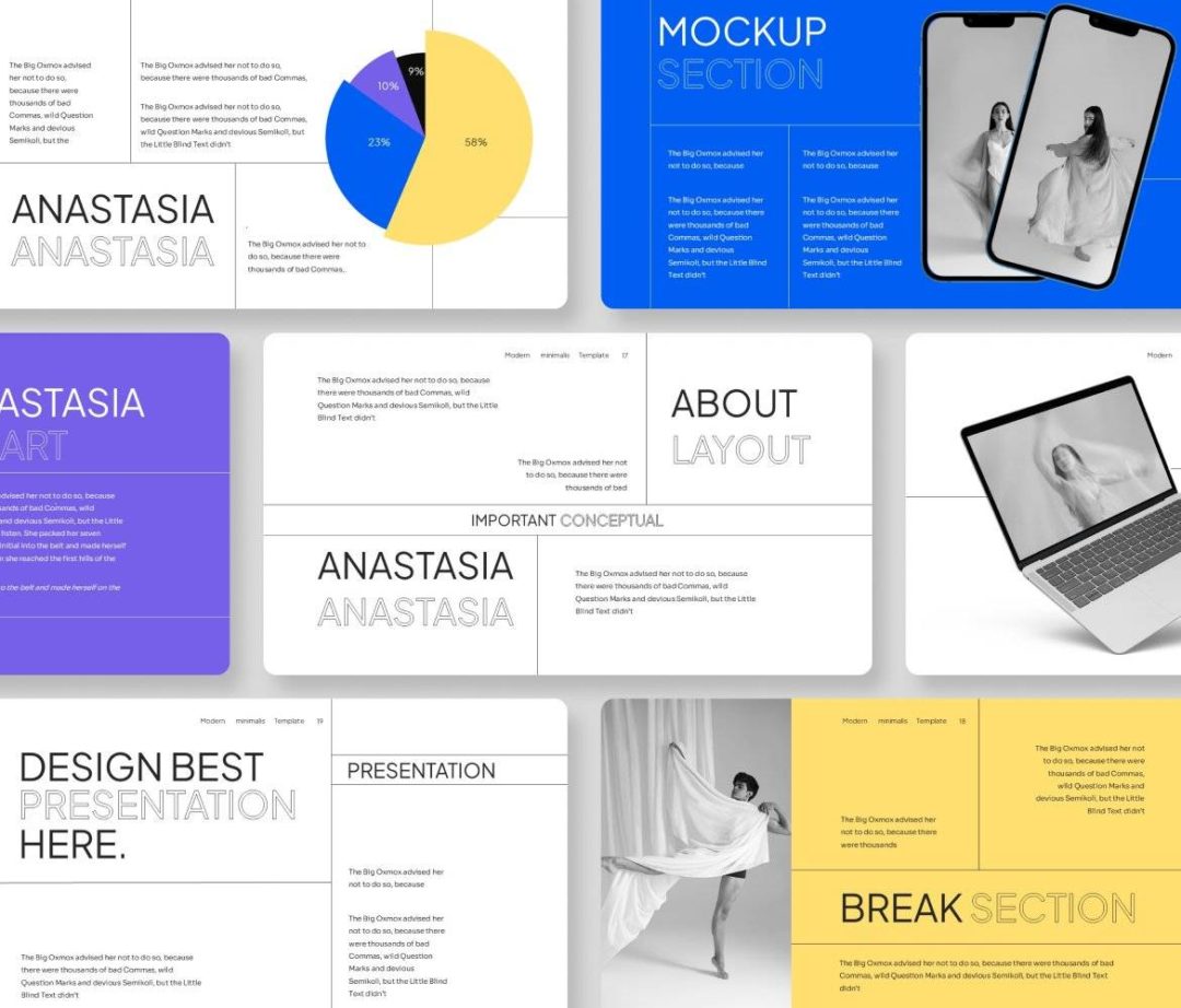 优雅创意品牌营销策划演示文稿设计ppt模版 Anastasia Multipurpose PowerPoint Template , 第2张