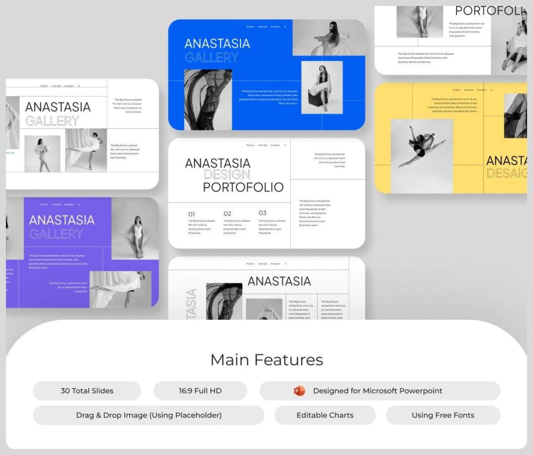 优雅创意品牌营销策划演示文稿设计ppt模版 Anastasia Multipurpose PowerPoint Template , 第4张