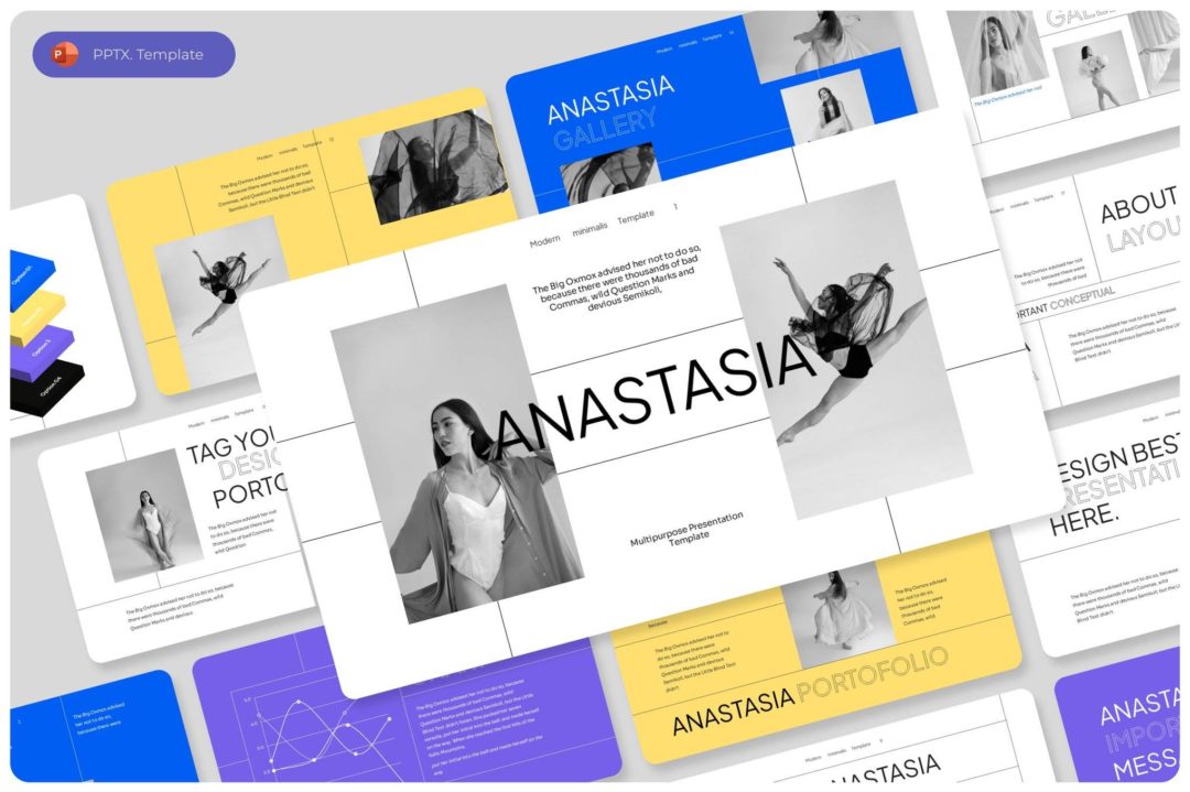 优雅创意品牌营销策划演示文稿设计ppt模版 Anastasia Multipurpose PowerPoint Template , 第1张