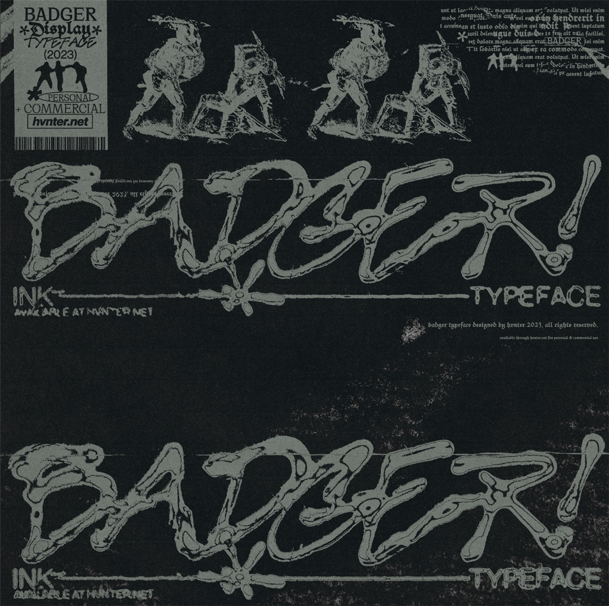 英文字体：复古Y2K抽象手绘涂鸦手写海报标题排版logo艺术字体 BADGER Typeface , 第1张