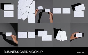 10款真实商务名片卡片LOGO设计贴图PSD样机模板素材 10 Business Card Mockups Bundle