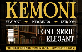 优雅品牌杂志徽标设计衬线英文字体安装包 Kemoni – Font Serif Elegant