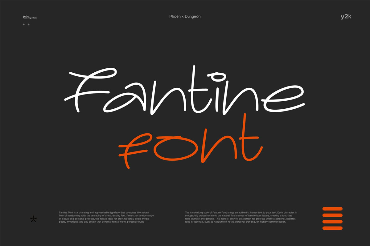 英文字体：复古自然真实笔迹墨迹手写pop涂鸦艺术英文logo装饰字体 Fantine Font , 第2张