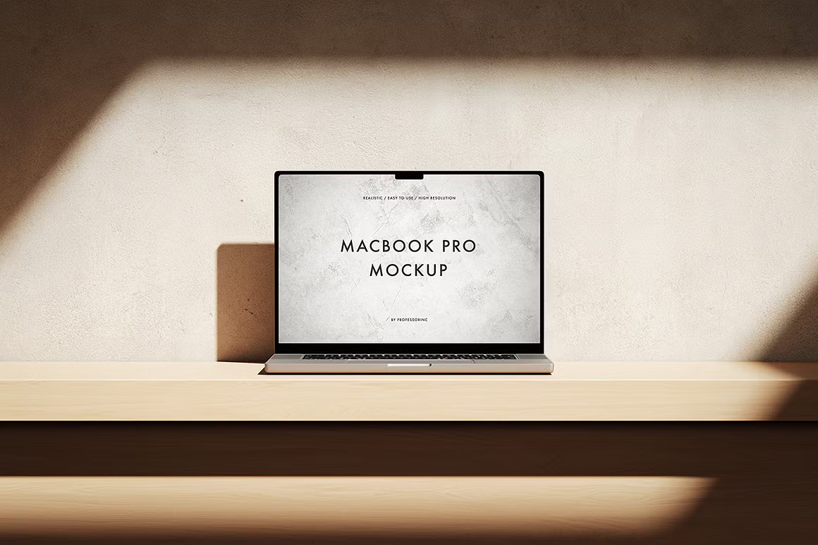 15款逼真光影苹果MacBook Pro网站界面WEB UI设计展示效果图PS贴图样机模板 MacBook Pro Mockup Collection , 第2张