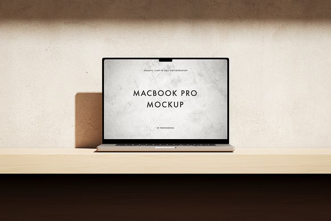 15款逼真光影苹果MacBook Pro网站界面WEB UI设计展示效果图PS贴图样机模板 MacBook Pro Mockup Collection , 第4张