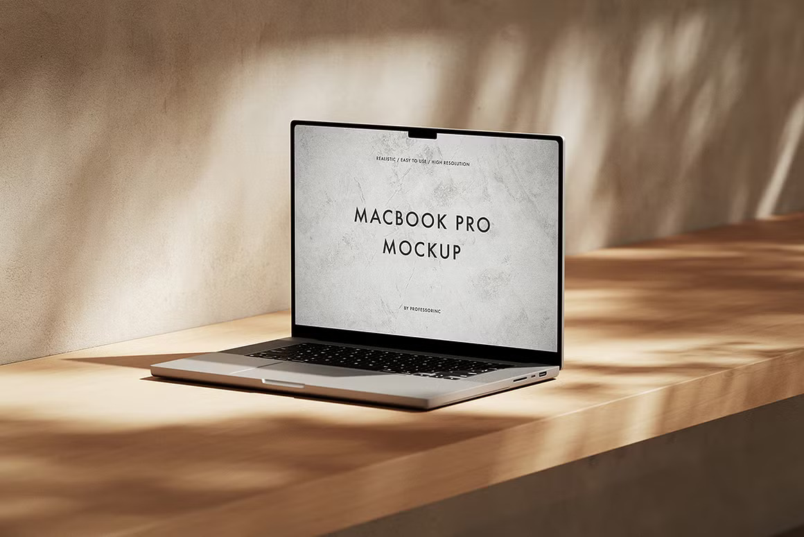 15款逼真光影苹果MacBook Pro网站界面WEB UI设计展示效果图PS贴图样机模板 MacBook Pro Mockup Collection , 第8张