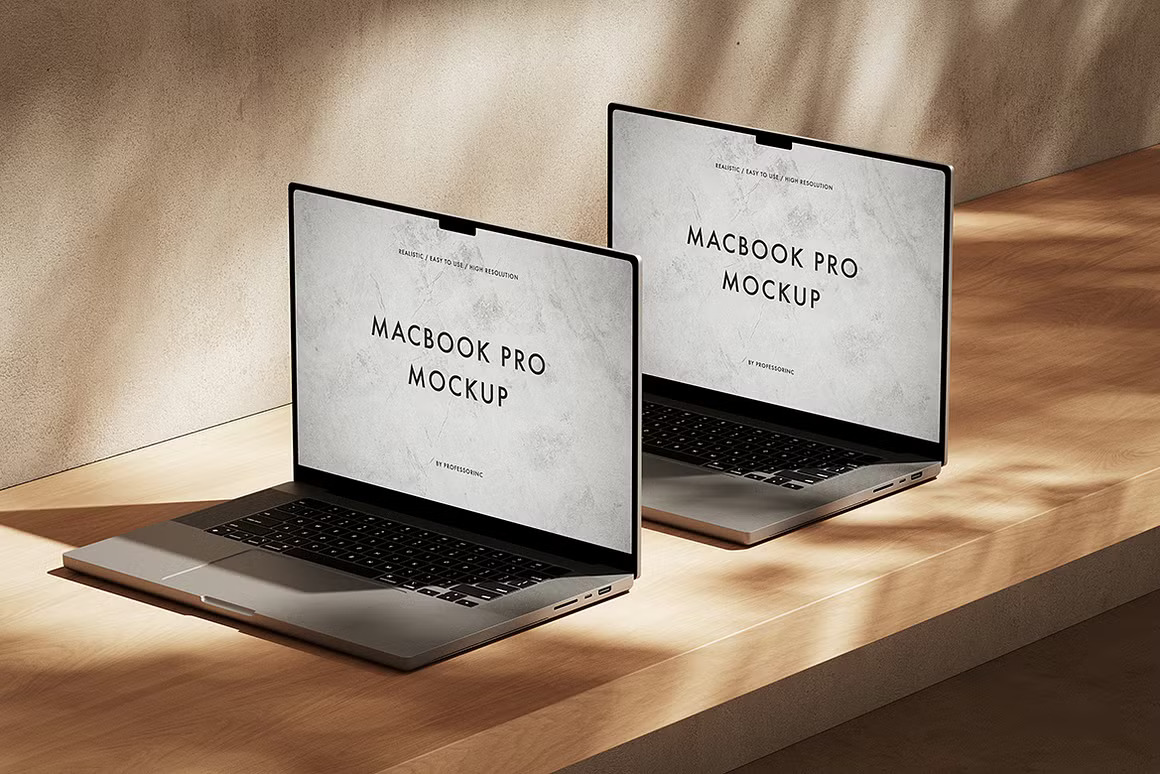 15款逼真光影苹果MacBook Pro网站界面WEB UI设计展示效果图PS贴图样机模板 MacBook Pro Mockup Collection , 第11张