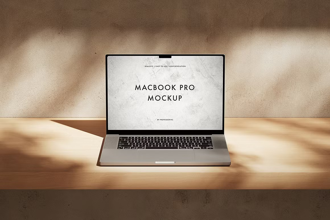 15款逼真光影苹果MacBook Pro网站界面WEB UI设计展示效果图PS贴图样机模板 MacBook Pro Mockup Collection , 第16张