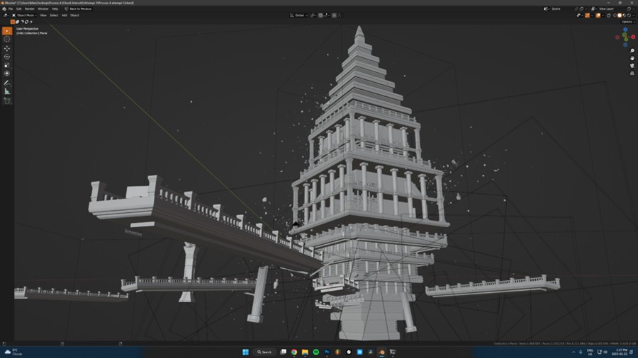 Blender工厂寺庙黑暗森林城市三维场景环境搭建渲染教程+工程资产预设 中英文字幕 Max Hay Art – Creating Beautiful Environments Course , 第8张