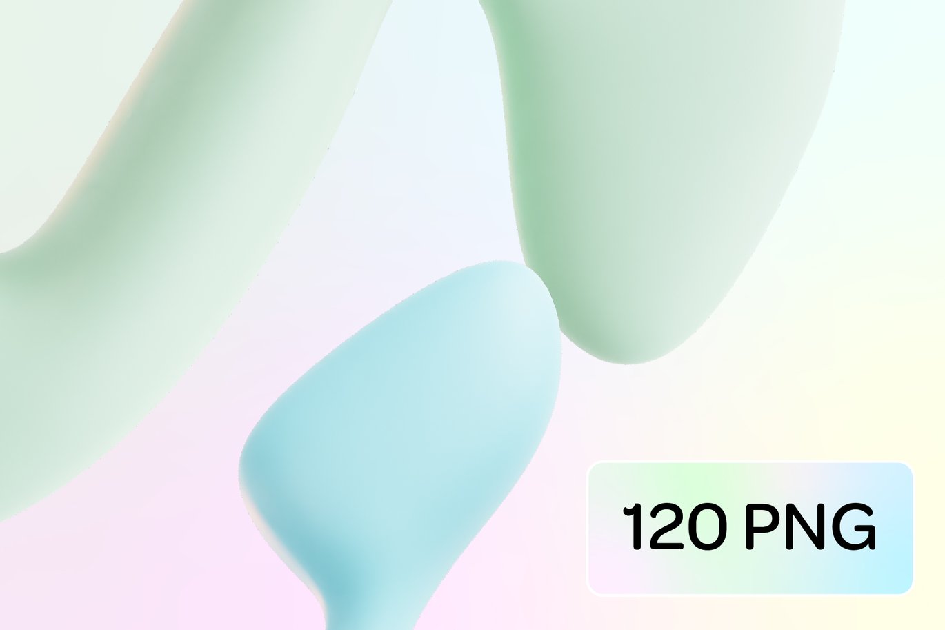 120款创意3D三维多彩流体抽象艺术图形设计素材OBJ/FBX/PNG格式 Pastel Fluid Shapes 3D Icon Set , 第5张