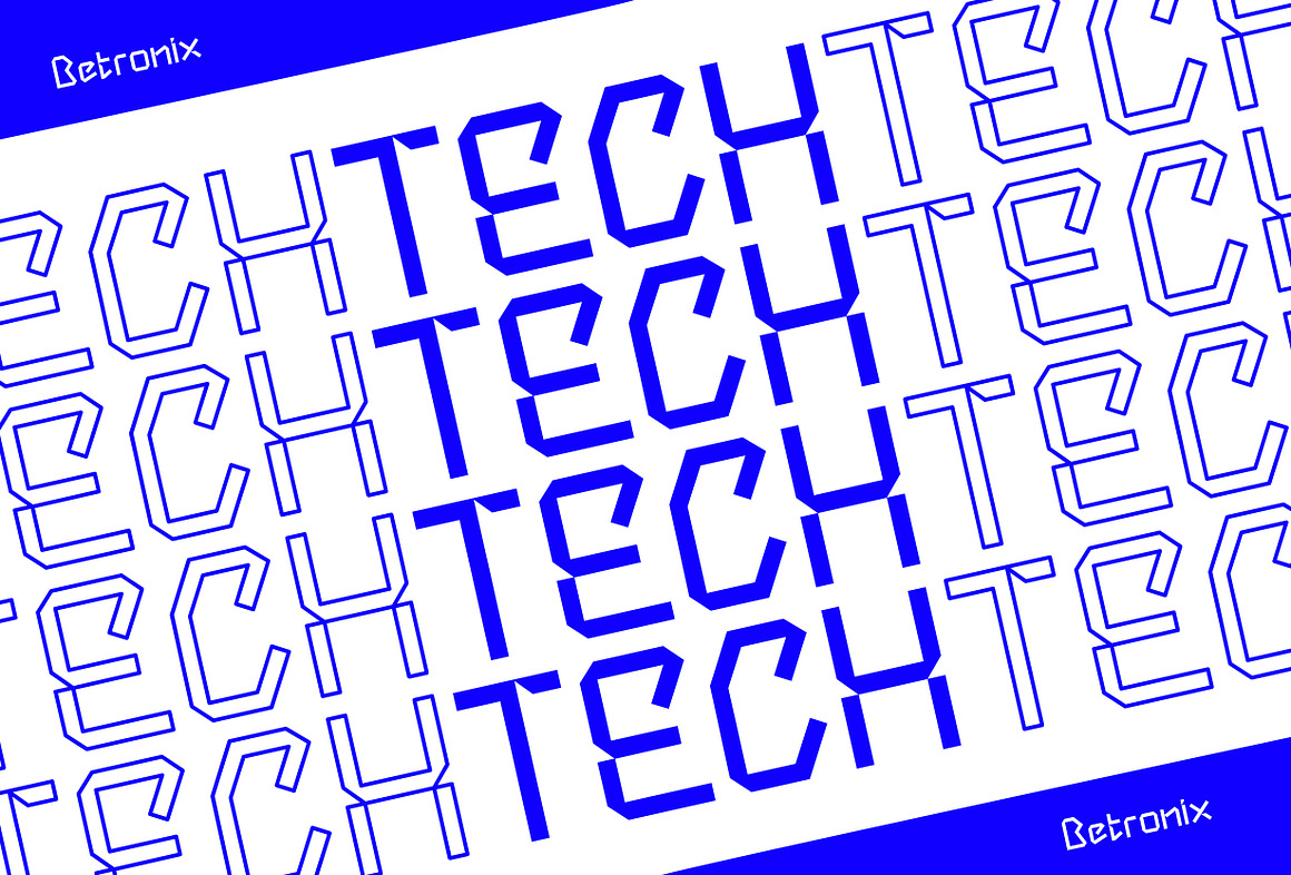 未来派科技品牌海报徽标设计装饰英文字体安装包 Betronix – Futuristic Type , 第3张