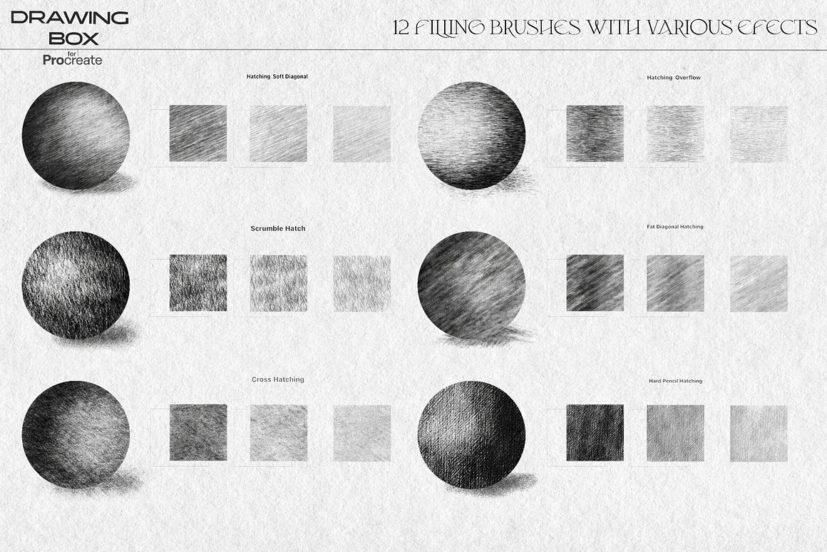 真实铅笔炭笔素描线条数字绘画效果procreate笔刷画笔设计素材 Drawing Box Pencils For Procreate , 第5张