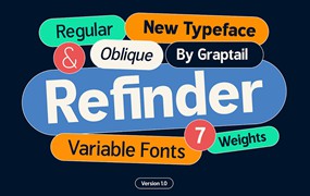现代时尚几何风视觉海报标题LOGO设计PSAI无衬线英文字体安装包 Refinder — New Grotesk Typeface
