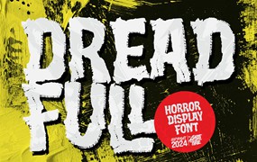 复古怀旧电影标题书籍封面设计装饰英文字体安装包 Dreadfull – Horror Retro Font