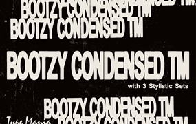 复古粗犷磨损印刷LOGO海报标题无衬线字体Bootzy Condensed TM – Rugged Font