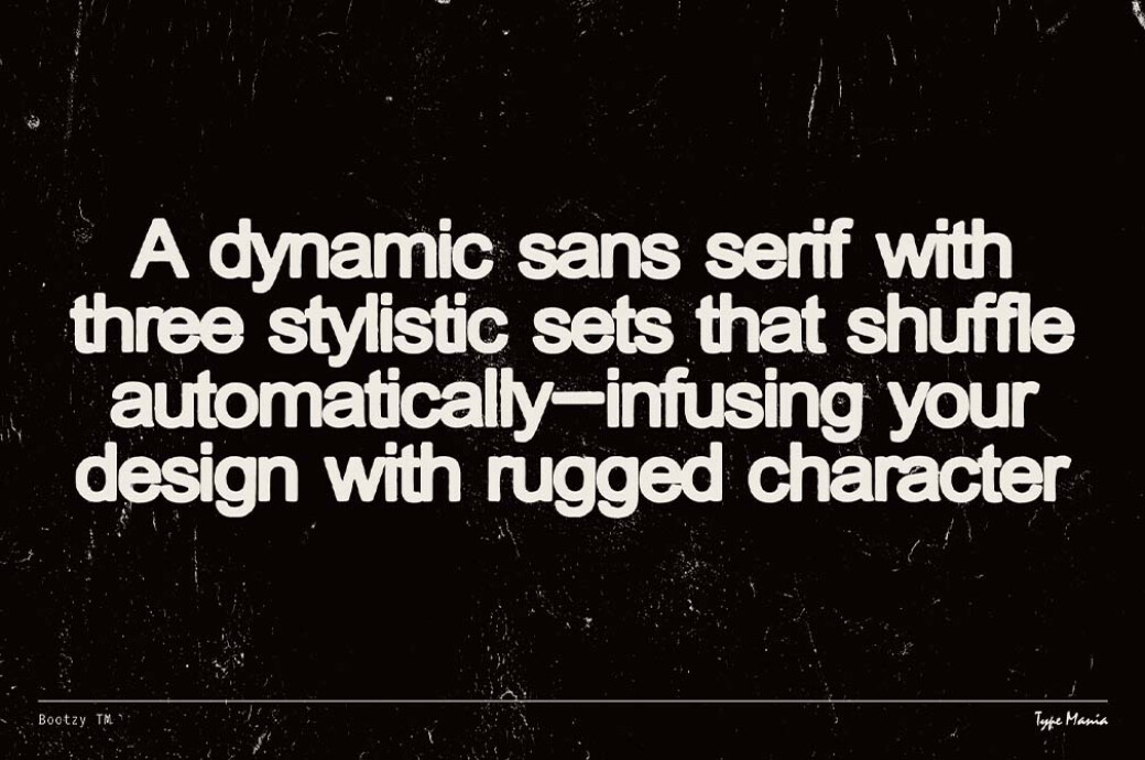 复古仿旧粗犷磨损印刷LOGO海报标题无衬线字体 Bootzy TM – Rugged Dynamic Font , 第2张