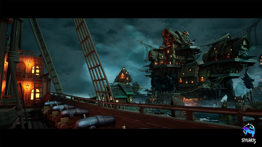 奇幻风格化海洋海盗船港口城市场景3D模型UE设计素材 Stylized Pirate Port City Modular , 第9张