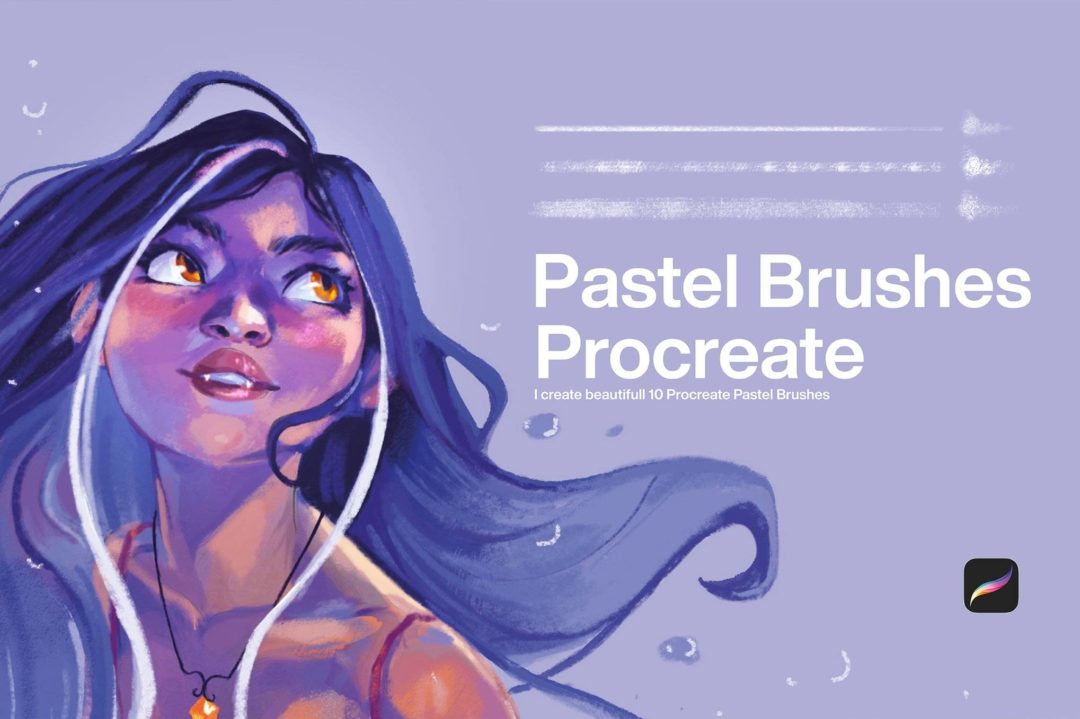 10组粗糙粉笔颗粒数字绘画效果procreate笔刷设计素材 10 Pastel Brushes Procreate