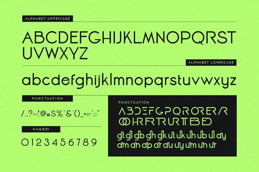 复古简约品牌杂志海报徽标设计无衬线英文字体安装包 Rightin Modern Futuristic Ligature Sans Serif Fon , 第5张