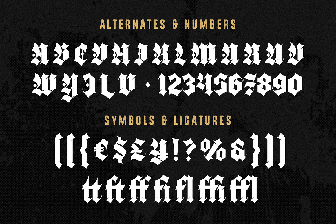 哥特式品牌海报包装徽标设计装饰英文字体安装包 Black Webs – Gothic Blackletter Typeface , 第3张