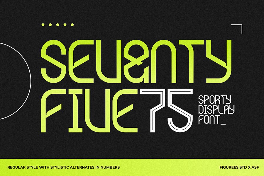 极简品牌海报游戏电子竞技设计无衬线英文字体安装包 Seventy Five – Sporty Display Font , 第1张