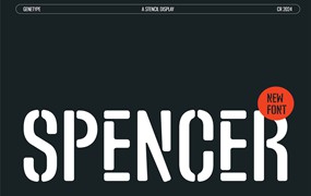 复古怀旧品牌海报徽标设计无衬线英文字体安装包 Spencer