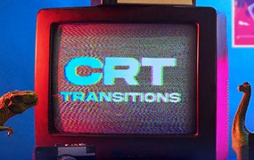 CRT Transitions 8种4K复古独特数字CRT转场过渡达芬奇预设DaVinci Resolve Macros