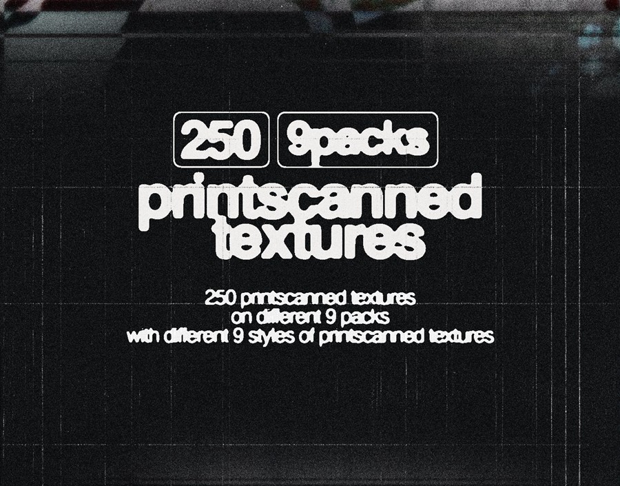 250 Print Scanned Textures Packs V.02 250张高质量复古潮流打印扫描纹理纸张线条海报封面设计纹理背景 , 第2张