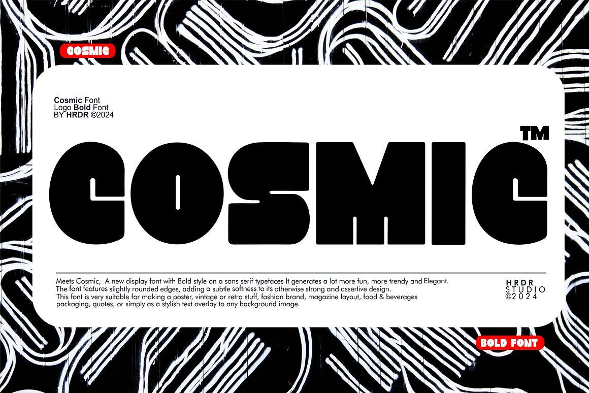 时尚复古杂志海报包装徽标设计无衬线英文字体安装包 Cosmic – Logo Bold Font , 第1张