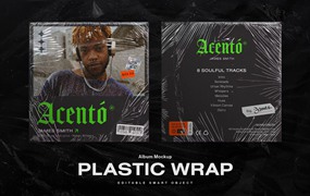 混合胶带塑料包装封面模型Photoshop模板 Mixtape in Plastic Wrap Mockup Template