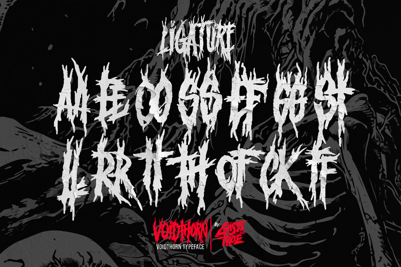 哥特式黑色金属海报徽标设计装饰英文字体安装包 Voidthorn – Black Metal Font , 第9张