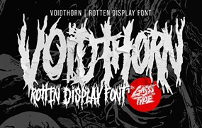 哥特式黑色金属海报徽标设计装饰英文字体安装包 Voidthorn – Black Metal Font