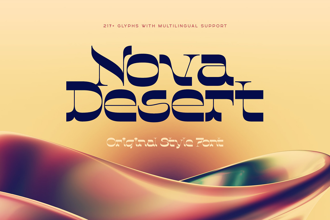 时尚优雅杂志海报徽标设计衬线英文字体安装包 Nova Desert — Original Style font , 第1张