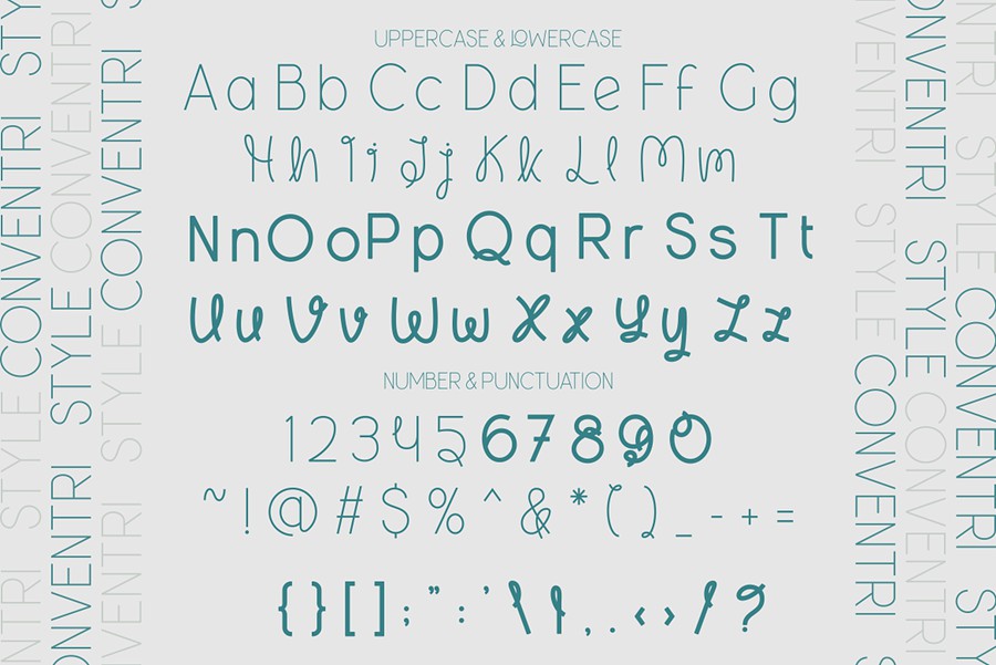 现代优雅品牌海报包装徽标设计无衬线英文字体安装包 Conventri – Modern Font , 第7张