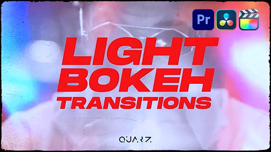 灯光散景转场过渡PR/达芬奇模板/FCPX叠加视频素材 Light Bokeh Transitions , 第1张