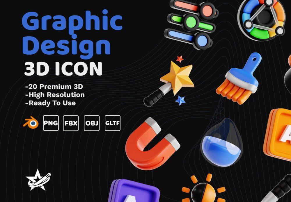 20款时尚科学实验设计软件3D图标Icons设计Blender/PNG/OBJ格式素材 Graphic Design 3D Icon , 第1张