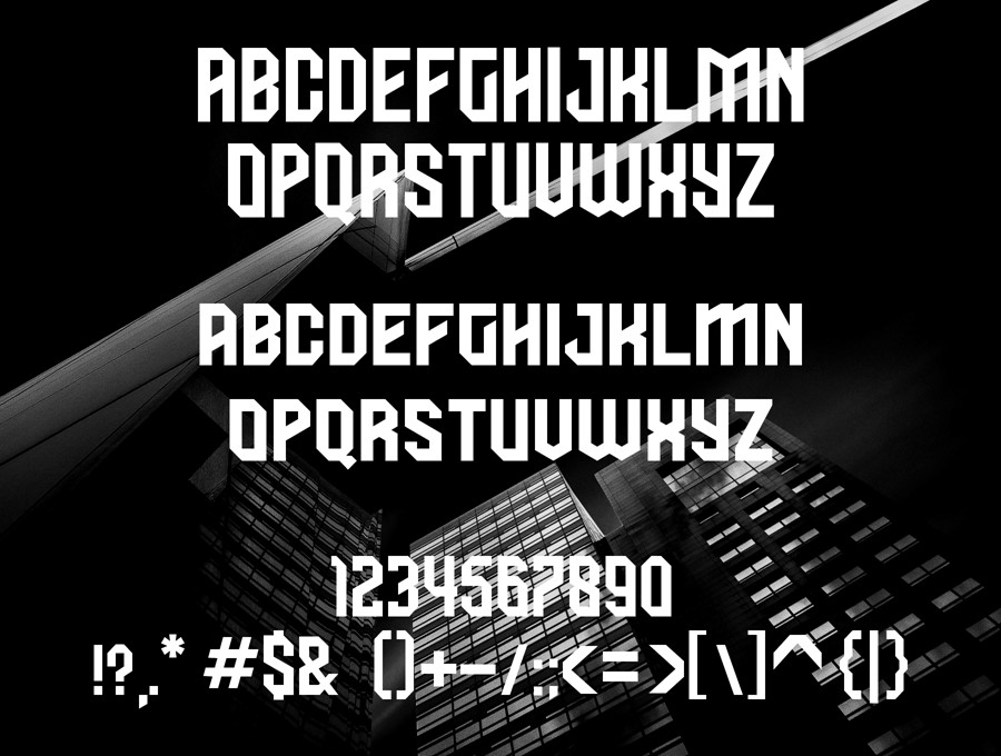 现代几何风斜角杂志海报标题Logo徽标设计PSAI无衬线英文字体安装包 Boston – Dispaly Typeface , 第2张