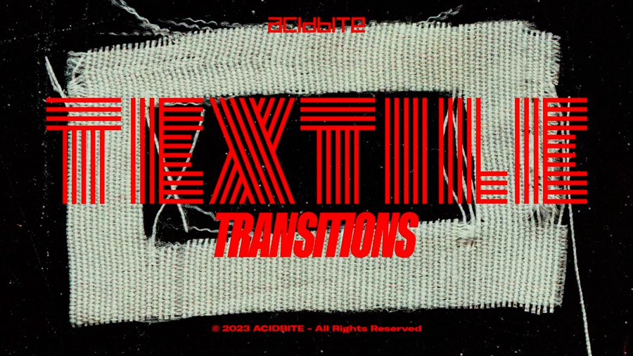 Acidbite - Textile Transitions 41个高质量复古纺织布料纹理磨损做旧划痕纸张边框MOV动画视频转场过渡插件模板叠加素材套装+音效 影视音频 第2张