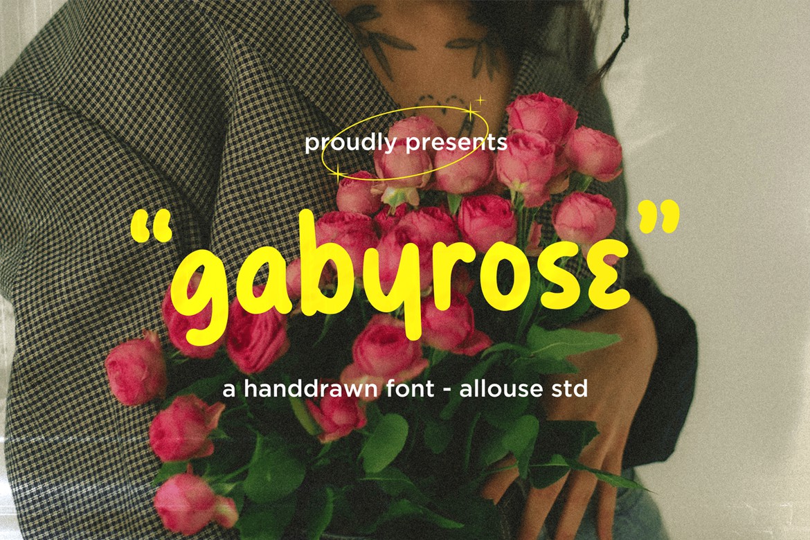 复古时尚怀旧品牌杂志婚礼徽标设计手写英文字体安装包 Gabyrose font , 第1张