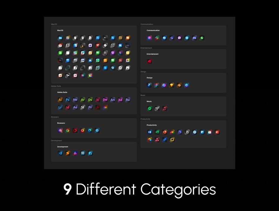 100+款高级苹果macOS操作系统APP应用程序图标Icons设计Figma格式素材 MacOS app icons set , 第5张
