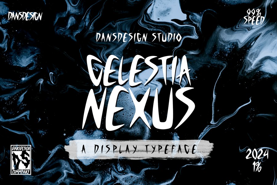 复古哥特式电影海报徽标设计y2k装饰英文字体安装包 Celestia Nexus Metal Horror Graffiti Y2k Font , 第1张