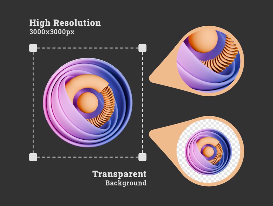 15款抽象3D立体几何图形插图图标Icons设计blender/png格式素材 Abstract Shapes 3d Illustration Pack , 第2张